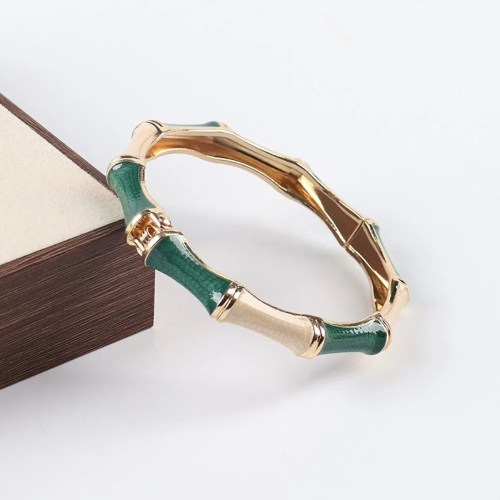 Colorful Enamel Bamboo Bangle – Ethnic Vintage Bracelet Enamel Bangle Bracelet PLUSH Style 8