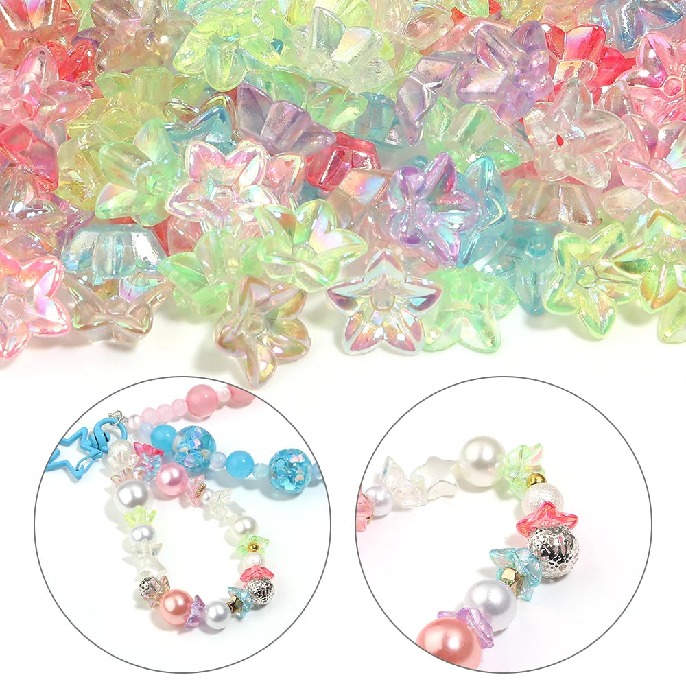 50pcs Flower Petal Acrylic Spacer Beads – DIY Jewelry Making Acrylic Spacer Beads PLUSH