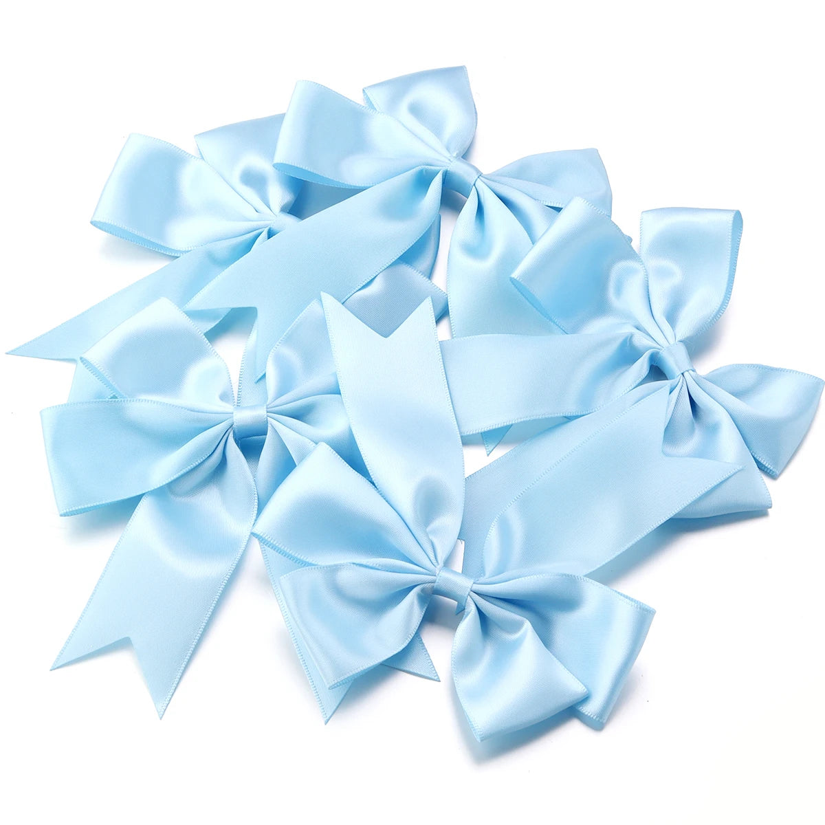 4pcs Satin Swallowtail Bows – DIY Jewelry & Hair Accessories Craft Bow Embellishments PLUSH blue 12x13cm