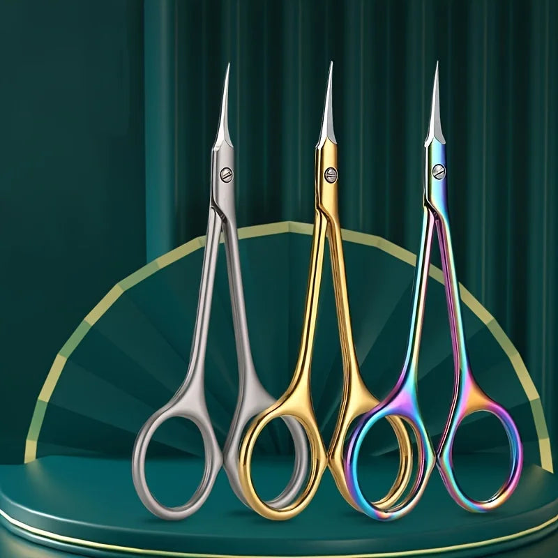 3pcs Stainless Steel Cuticle Scissors Set | Precision Nail Tool Cuticle Scissors Set PLUSH Mix 3pcs
