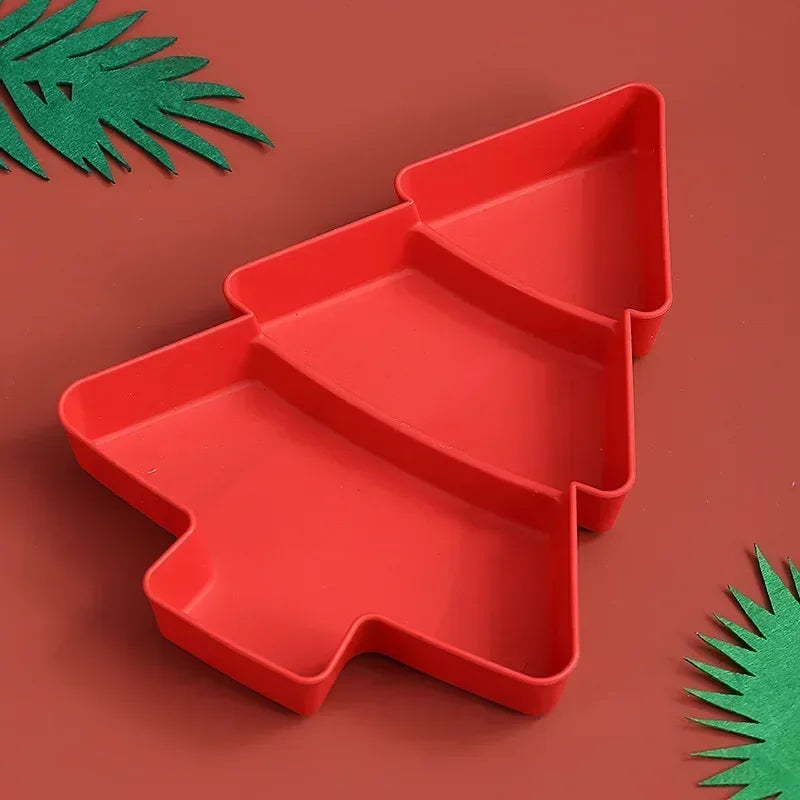 Christmas Tree 3-Tier Snack Tray – Fruit & Candy Serving Dish Tiered Serving Tray PLUSH