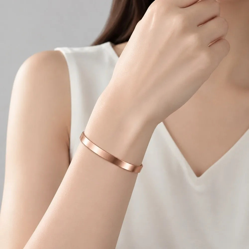 Retro Magnetic Cuff Bracelet & Ring Set – Unisex Alloy Bangle Cuff Bracelet Set PLUSH