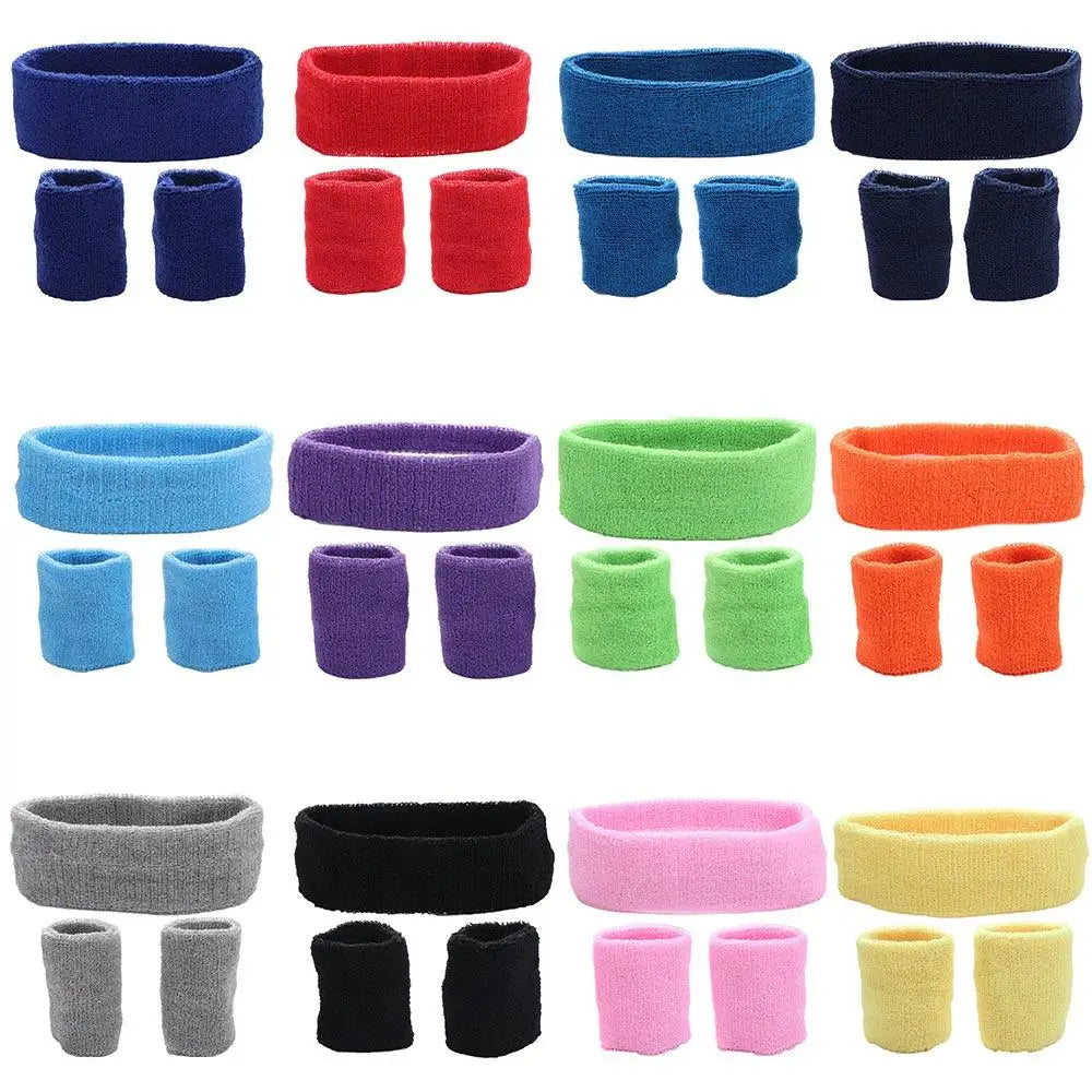 Sports Sweatband Set – Headband & Wristbands for Gym & Tennis Sports Sweatband Set PLUSH
