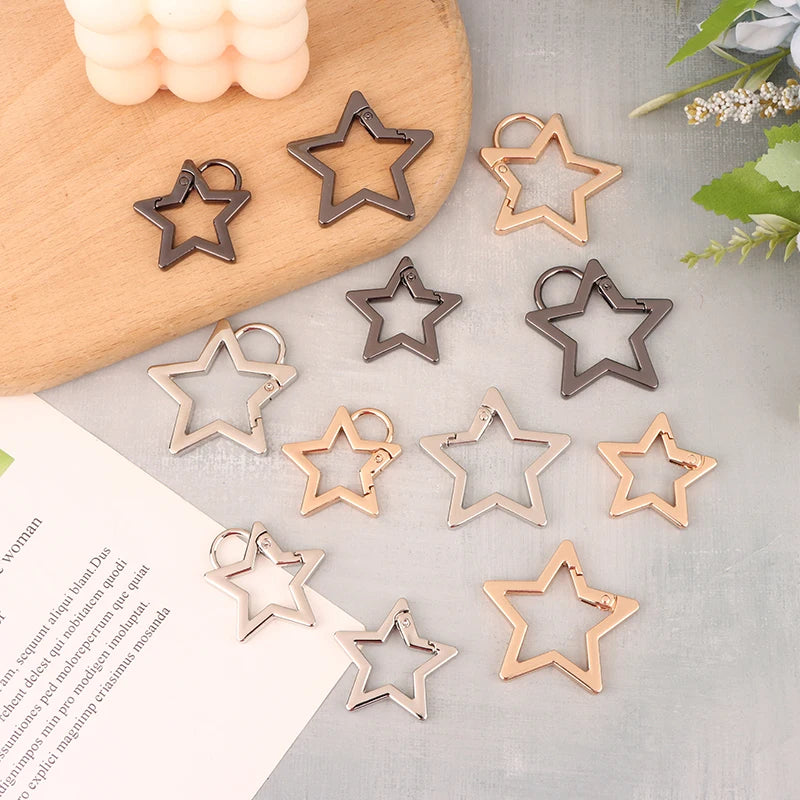 Star Hollow Spring Clasp Carabiner Clip – DIY Jewelry Connector Jewelry Clasp Connector PLUSH