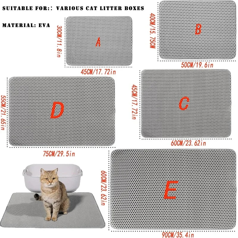 Extra Large Cat Litter Mat – 2-Layer Waterproof Non-Slip Cat Litter Mat PLUSH