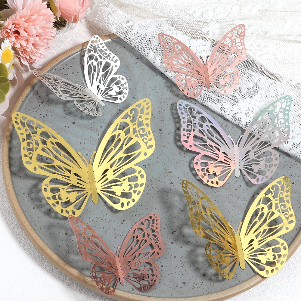 3D Hollow Butterfly Wall Stickers – DIY Home & Party Decor Wall Sticker Decals PLUSH