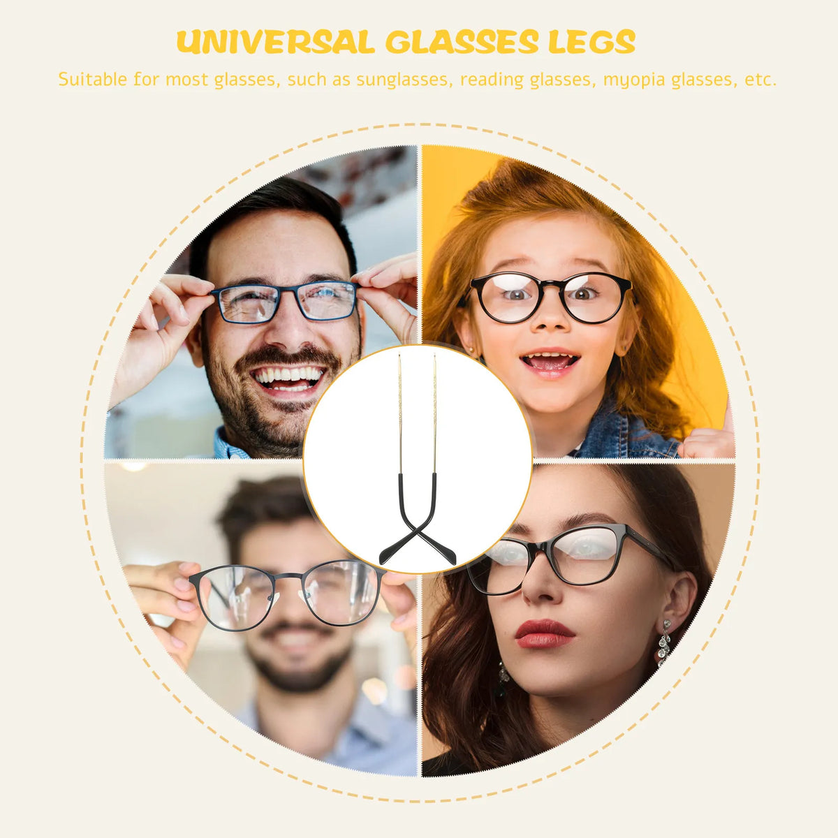 Universal Metal Eyeglasses Temple Arms Replacement – 1 Pair Eyeglasses Temple Arms PLUSH Default Title