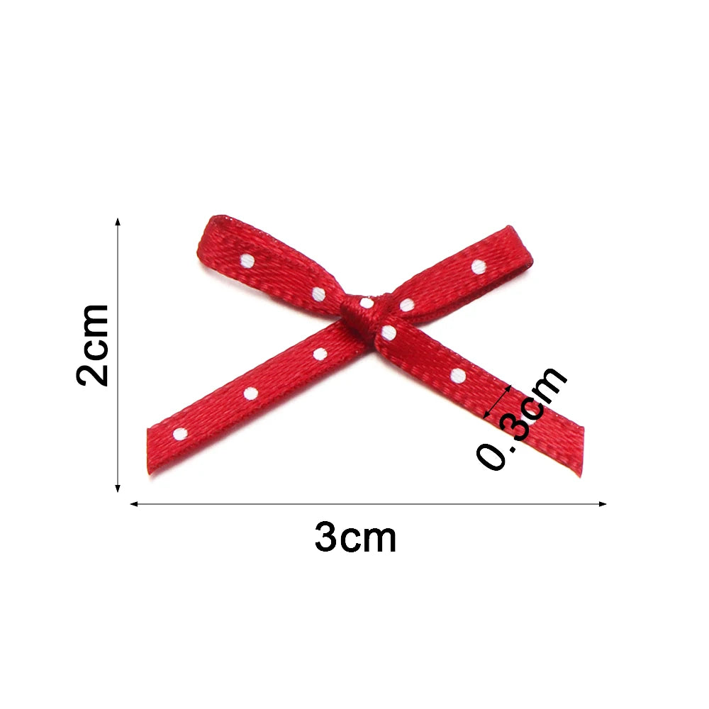 50pcs Polka Dot Ribbon Bows – DIY Gift Wrapping & Hair Decor Ribbon Bows PLUSH