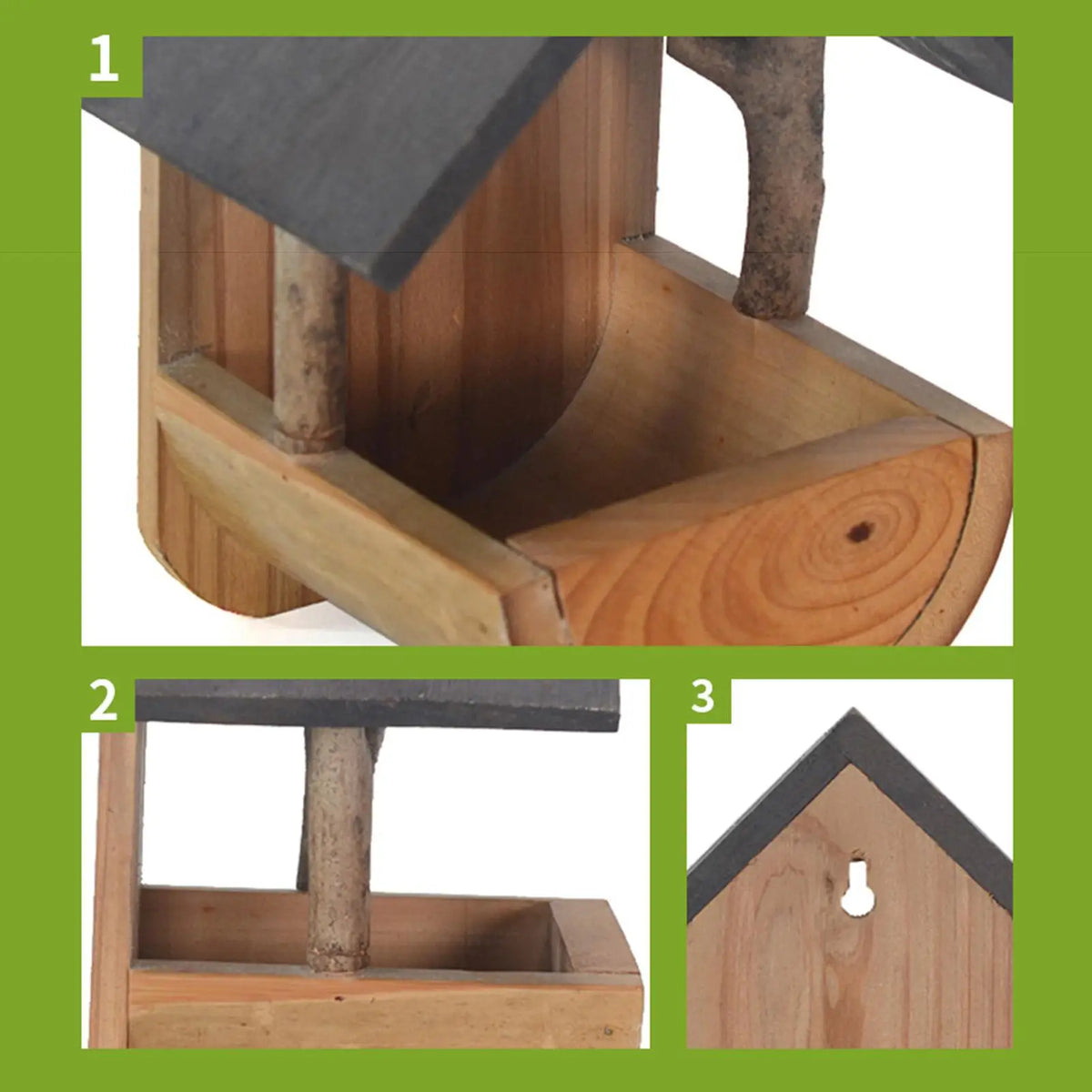 Wooden Hanging Bird Feeder Birdhouse – Outdoor Garden Nesting Box Wooden Birdhouse Feeder PLUSH