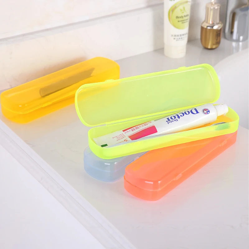 Portable Travel Toothbrush & Toothpaste Storage Box | Candy Color Toothbrush Travel Case PLUSH