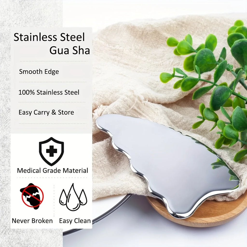 Stainless Steel Gua Sha Tool – Body & Jawline Sculpting Gua Sha Massage Tool PLUSH