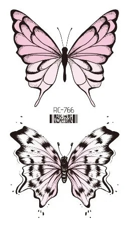Pink Butterfly Temporary Tattoo Sticker – Waterproof Body Art Temporary Tattoo PLUSH RC-766