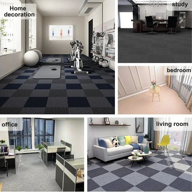 40pcs Self-Adhesive Carpet Tiles – DIY Peel & Stick Floor Mats Carpet Floor Tiles PLUSH