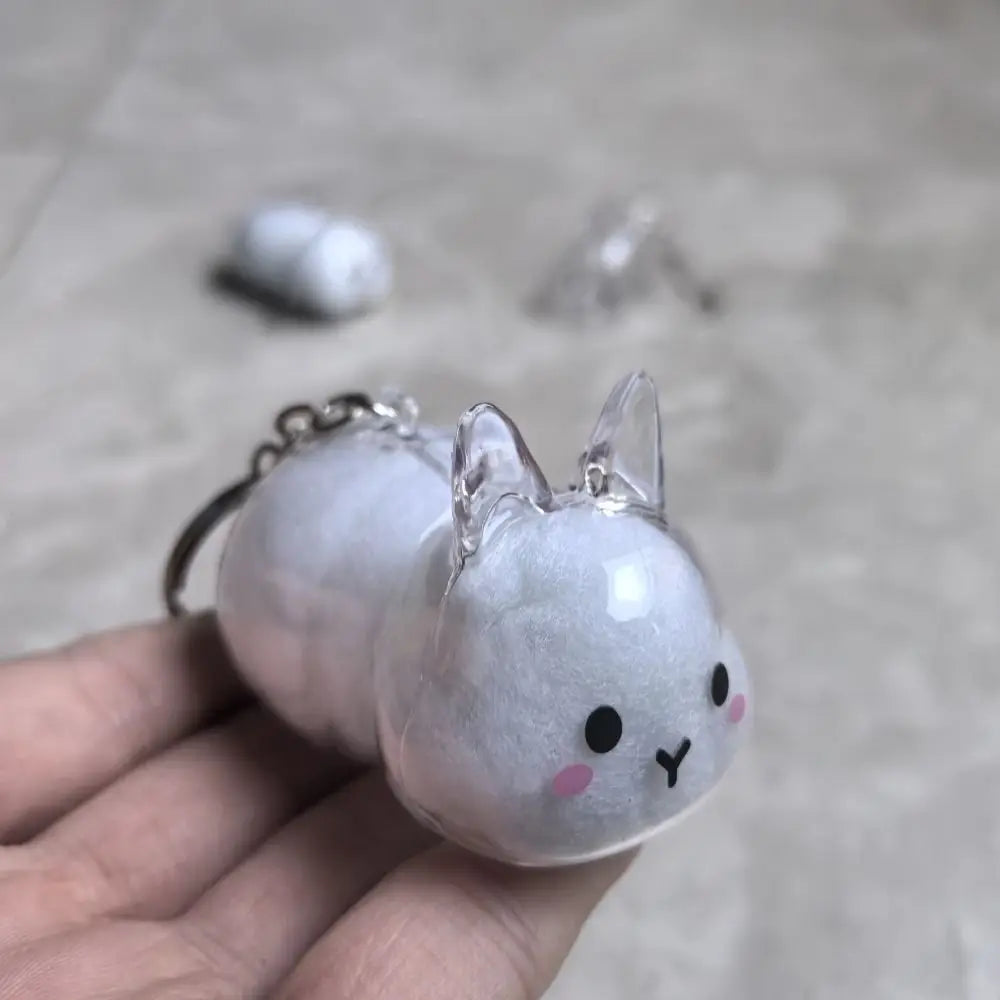 Transparent Pet Hair Storage Keychain – Cute Keepsake Container Pet Keepsake Keychain PLUSH