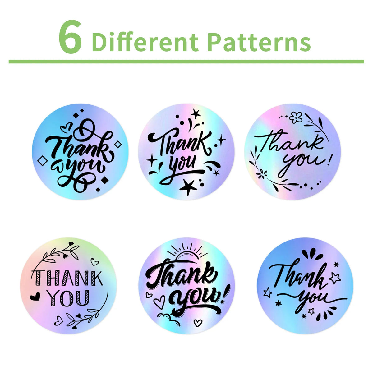 500pcs Laser Thank You Stickers 1 Inch Self-Adhesive Labels Packaging Sticker Labels PLUSH