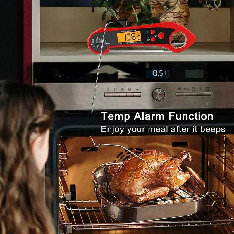 IP7 Double Probe Foldable Digital Meat Thermometer BBQ Digital Meat Thermometer PLUSH