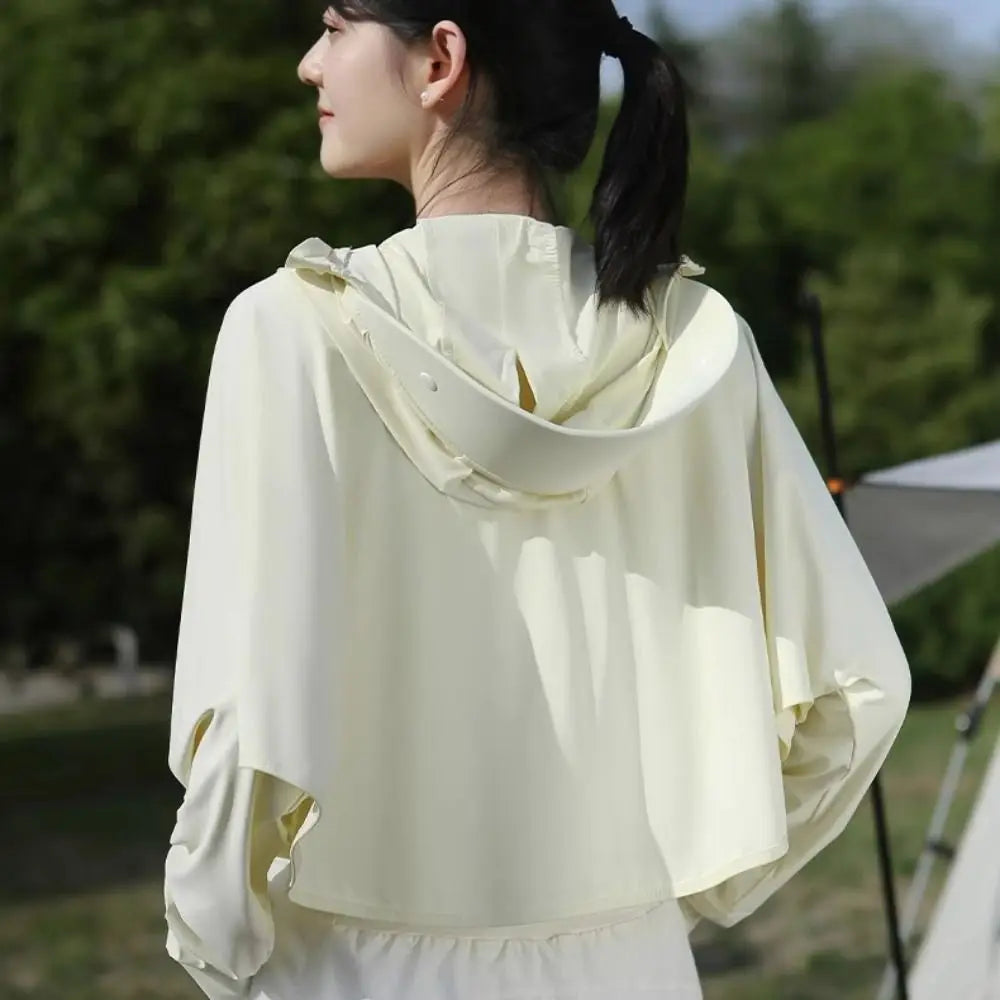 Women's UV Protection Ice Silk Hoodie – Sun Cover Jacket Sun Protection Hoodie PLUSH