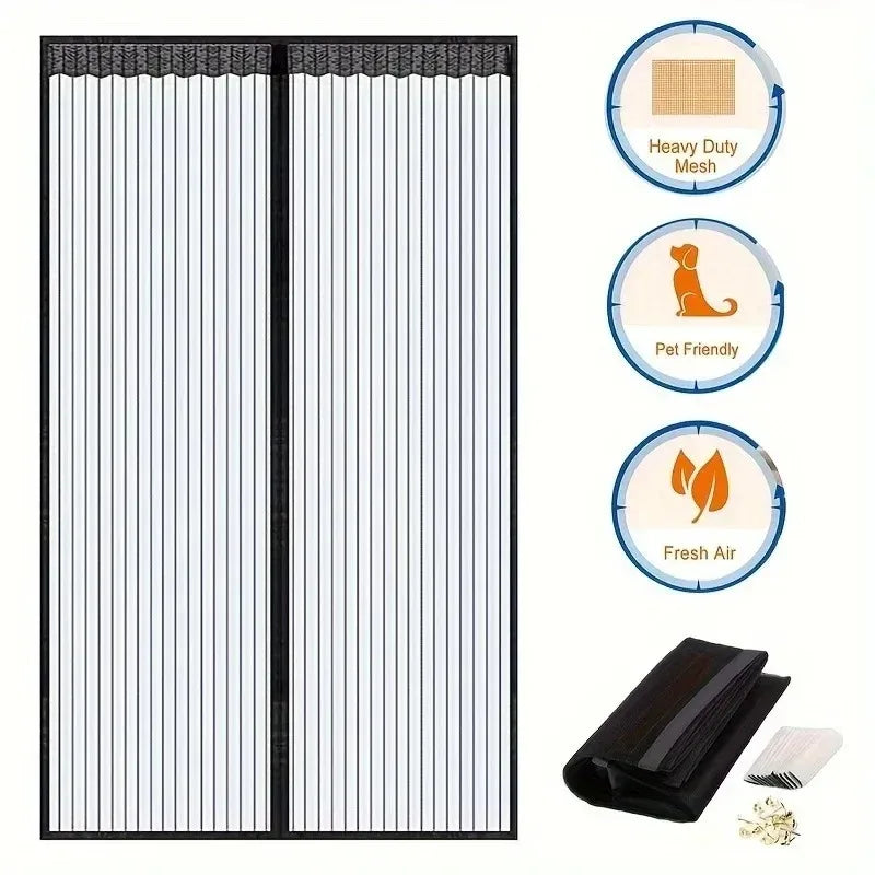 Magnetic Mesh Door Curtain – Auto-Close Insect & Fly Screen Magnetic Door Screen PLUSH