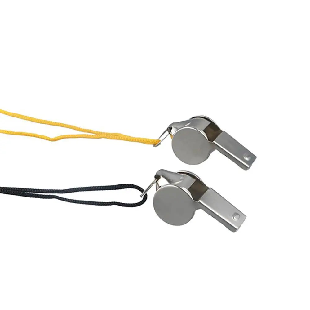 Stainless Steel Referee Whistle with Rope – Loud & Portable Referee Whistle PLUSH