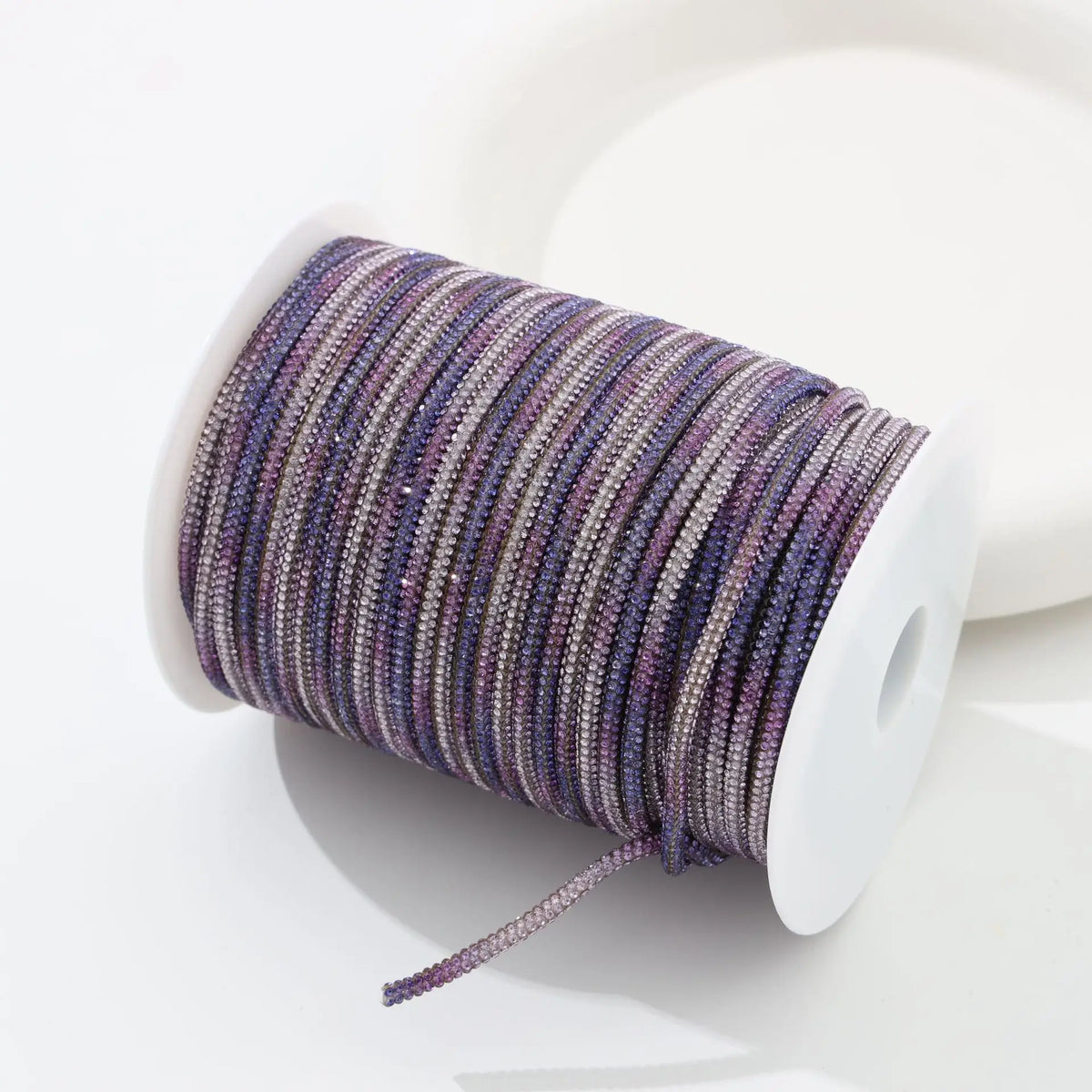 50 Yards 4mm Glass Rhinestone Rope Crystal Cord Trim – DIY Rhinestone Cord Trim PLUSH purple 4mm 50yards