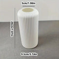 Striped Ceramic-Look Plastic Vase – Decorative Floral Display Decorative Vase PLUSH White
