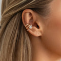 C-Shape Ear Cuff Multi-Layer Zircon Earrings – Gold & Silver Ear Cuff Earrings PLUSH Gold