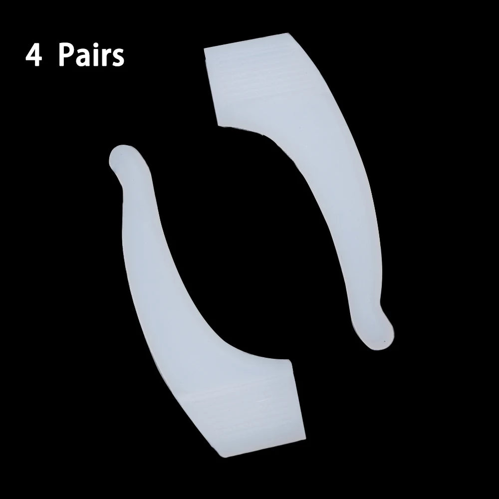 Silicone Glasses Ear Hooks Anti-Slip Grip Holders 4 Pairs Eyeglass Ear Hooks PLUSH Clear