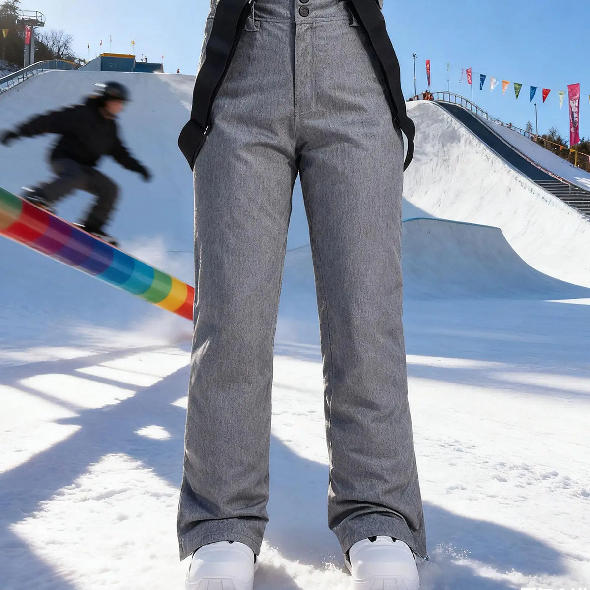 Women's Waterproof Snowboard Bib Pants – Insulated Ski Trousers Snowboard Bib Pants PLUSH