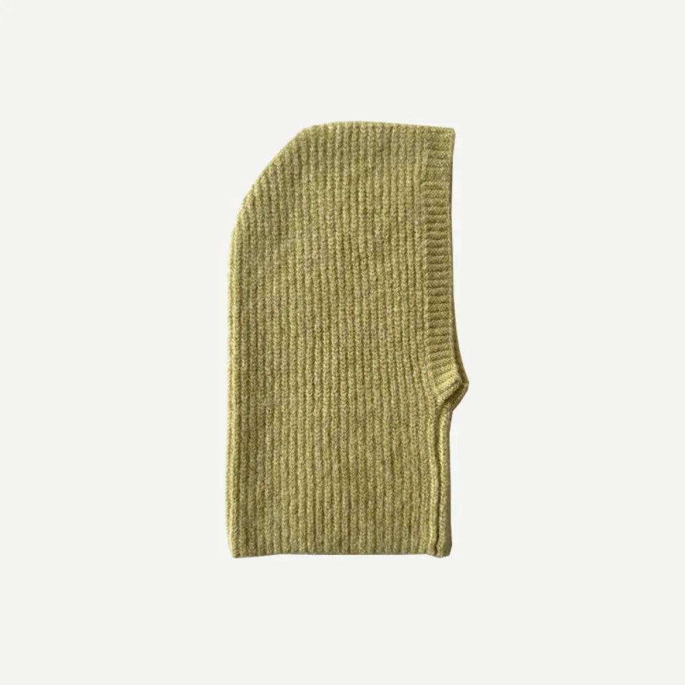 Women's Knit Balaclava Earflap Hat – Warm Alpaca Wool Blend Balaclava Earflap Hat PLUSH Lemon Yellow