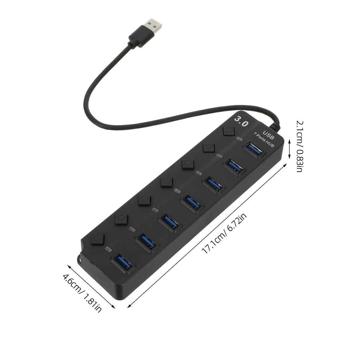 Foxnovo 7-Port USB 3.0 Hub Splitter – 5Gbps Fast Data Transfer USB Hub PLUSH