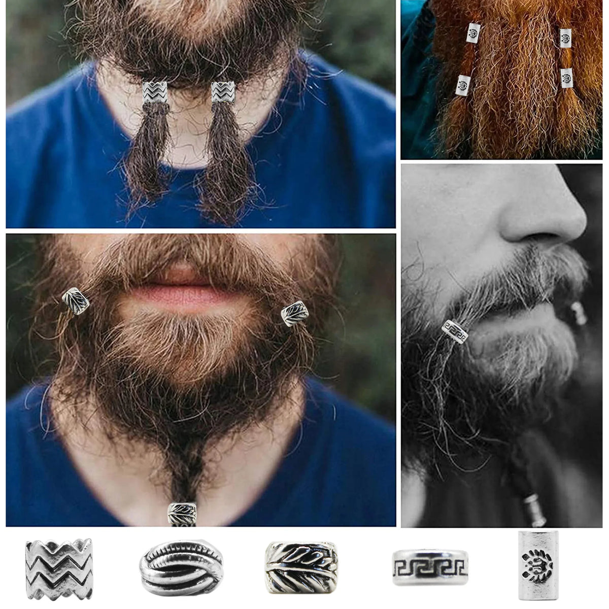 10pcs Metal Tube Hair Braid Dreadlock Beard Beads – DIY Set Hair Styling Beads PLUSH