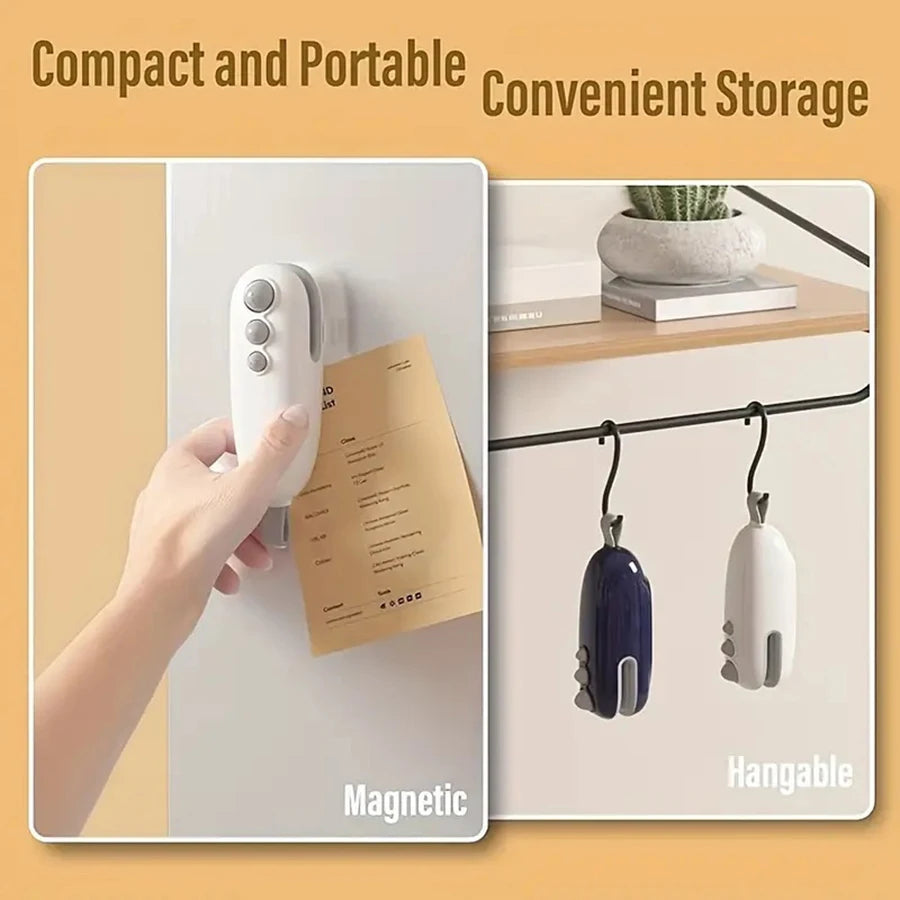 Mini Rechargeable Handheld Bag Sealer – Food Preservation Bag Sealing Machine PLUSH