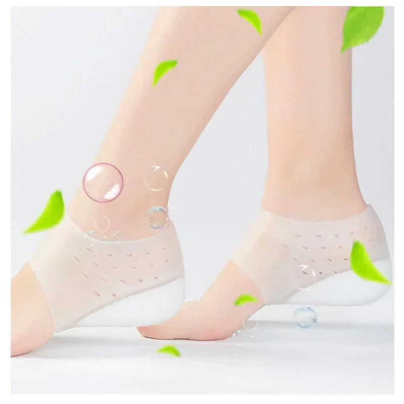 5CM Height Increase Silicone Gel Heel Pads & Arch Support Insoles Heel Lift Insoles PLUSH