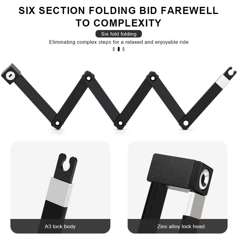 Foldable Bicycle Lock – Portable Anti-Theft Bike Security Lock Folding Bike Lock PLUSH