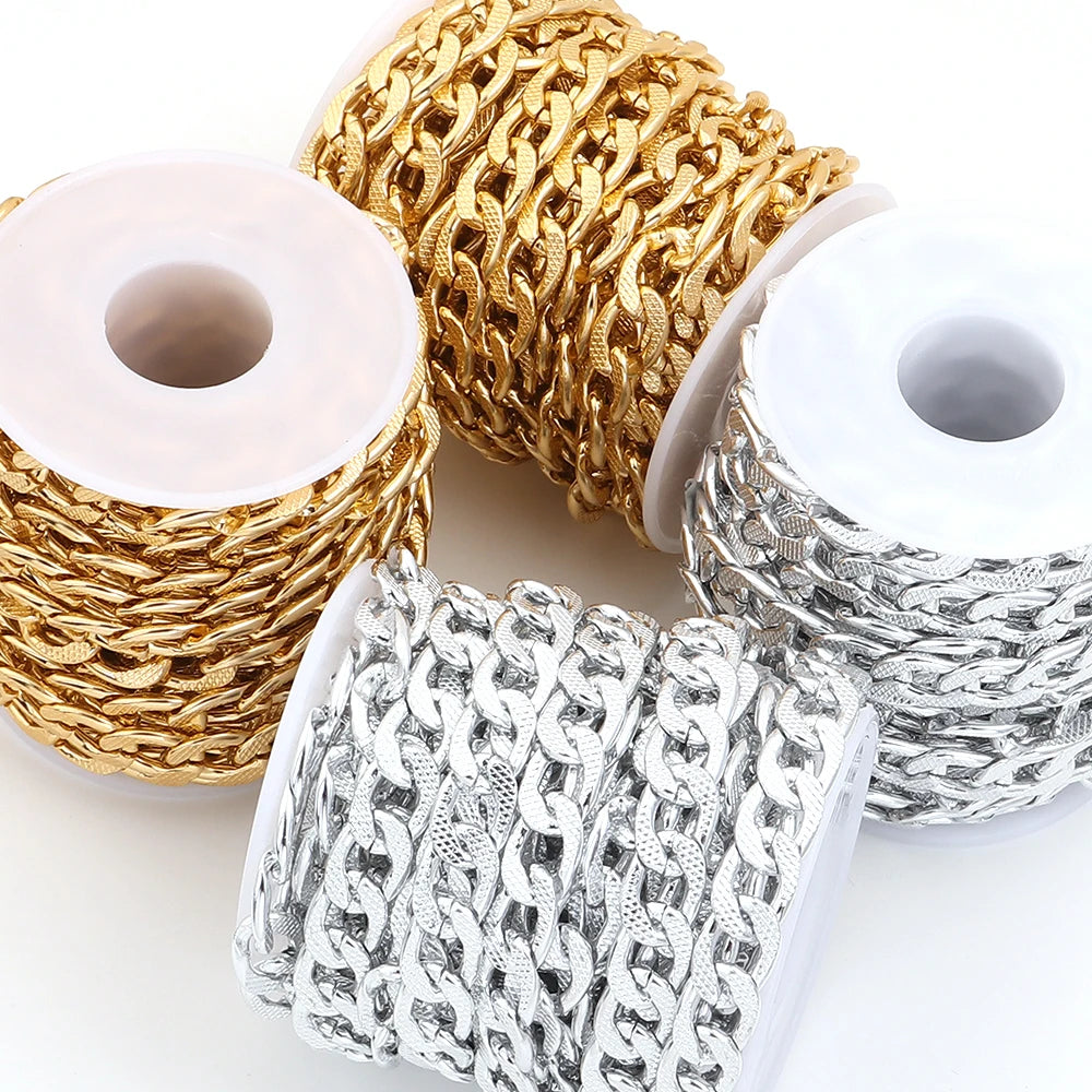 5 Yards Aluminum NK Flat Link Chain – DIY Jewelry & Bags Jewelry Making Chain PLUSH