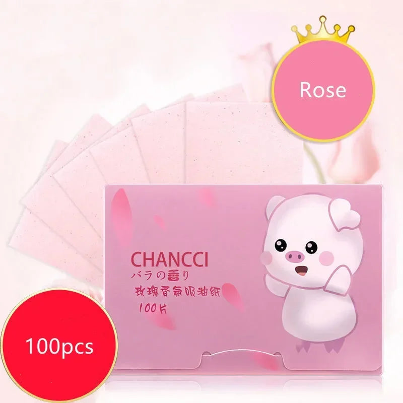 100pcs Matcha Oil Blotting Sheets – Face Oil Control Paper Oil Blotting Sheets PLUSH NO.4