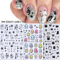 3pcs Halloween Nail Stickers – Pumpkin, Bat & Spider Web Decals Nail Art Stickers PLUSH SW-CS267 268 127