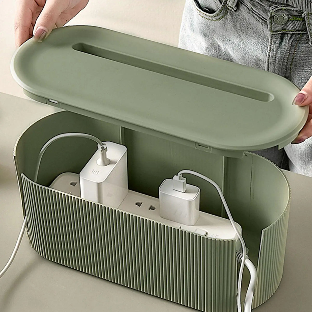 Cable Management Box – Power Strip & Wire Organizer Cable Organizer Box PLUSH