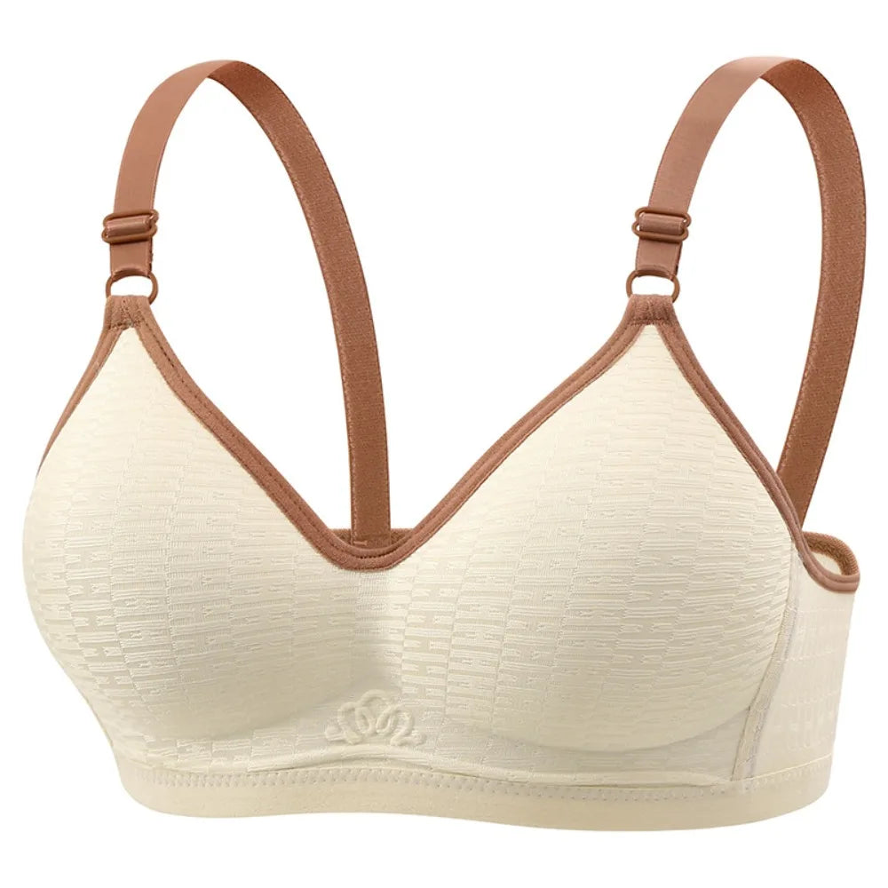 Wireless Deep V Push Up Bra – Adjustable Women's Lingerie Push Up Bra PLUSH Nude 85A