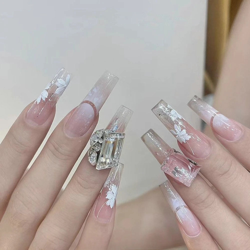 Ice Flower Nail Art Decals – Elegant Floral Adhesive Stickers Nail Art Stickers PLUSH