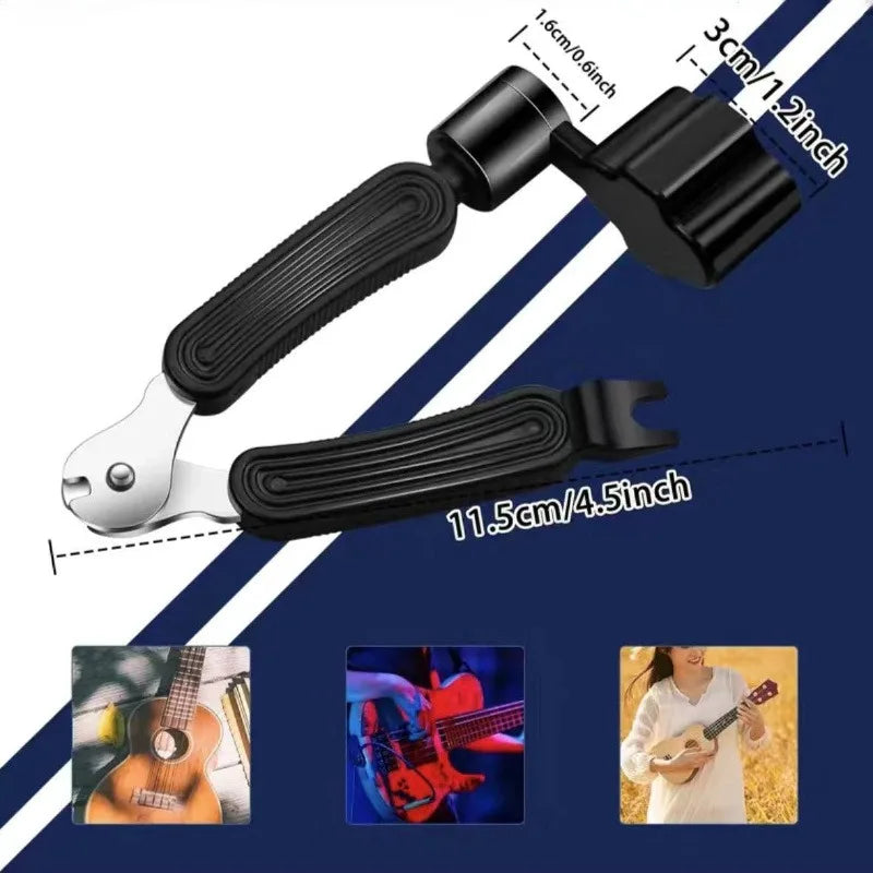 3-in-1 Guitar String Winder, Cutter & Pin Puller Tool Guitar Maintenance Tool PLUSH