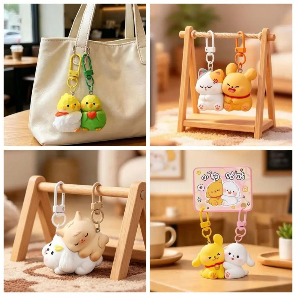Resin Magnetic Animal Keychain Pair – Cute Backpack Pendant Keychain Pendant Set PLUSH