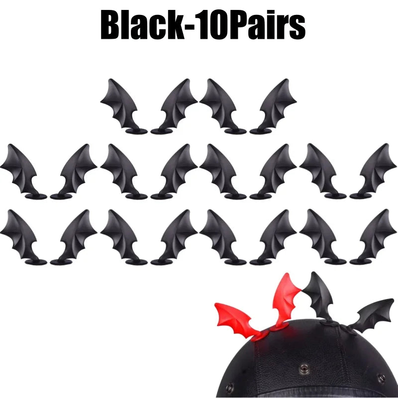 Devil's Wings Helmet Decoration – Moto & Electric Car Styling Helmet Decoration PLUSH Black-10Pairs