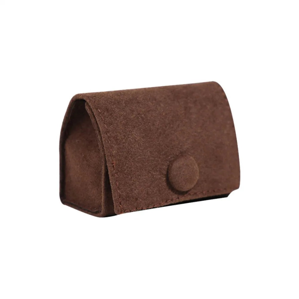 Velvet Ring Jewelry Box – Mini Portable Storage Case Jewelry Storage Box PLUSH Coffee