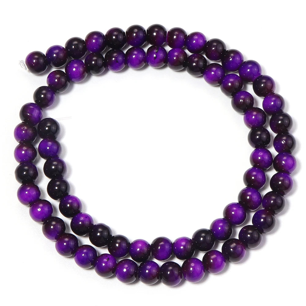 Purple Tiger Eye Glass Spacer Beads 6/8/10mm – DIY Jewelry Glass Spacer Beads PLUSH 6mm