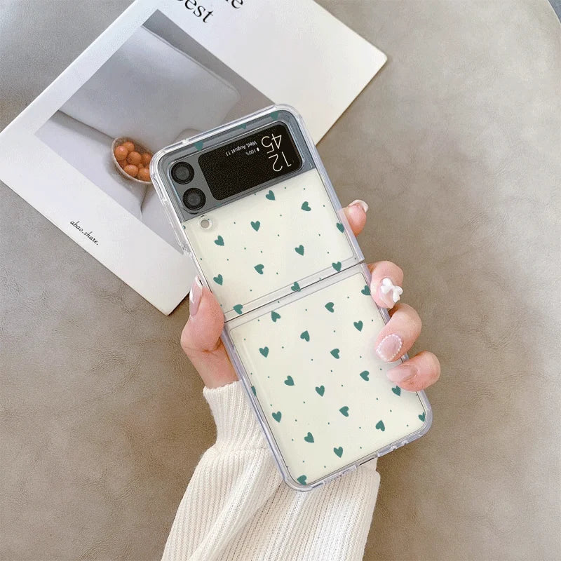 Love Heart Case for Samsung Galaxy Z Flip 3 4 5 6 7 8 Cover Phone Case Cover PLUSH -2 For Galaxy ZFlip 8
