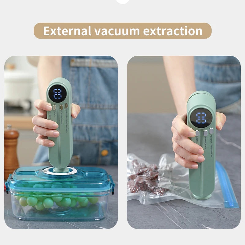 Mini Wireless Rechargeable Vacuum Food Sealer – Portable Vacuum Food Sealer PLUSH