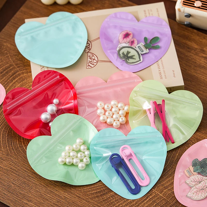 Heart-Shaped Self-Sealing Jewelry Bags – Clear Gift Packaging Jewelry Packaging Bags PLUSH