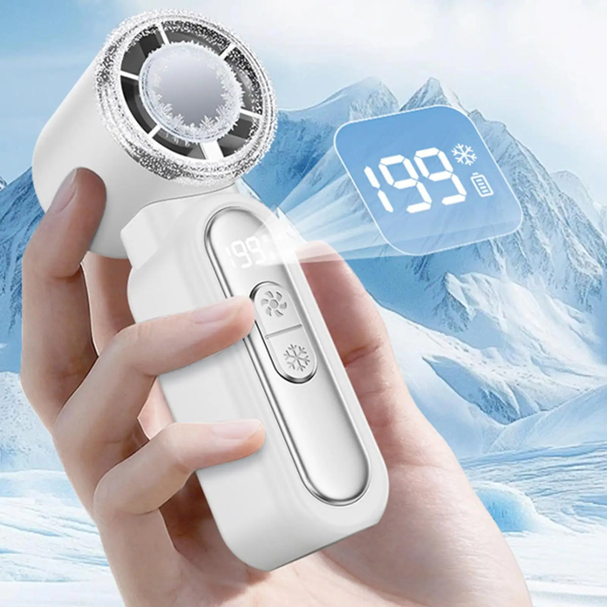 Mini Rechargeable Handheld Fan – LED Display & Lanyard Handheld Cooling Fan PLUSH