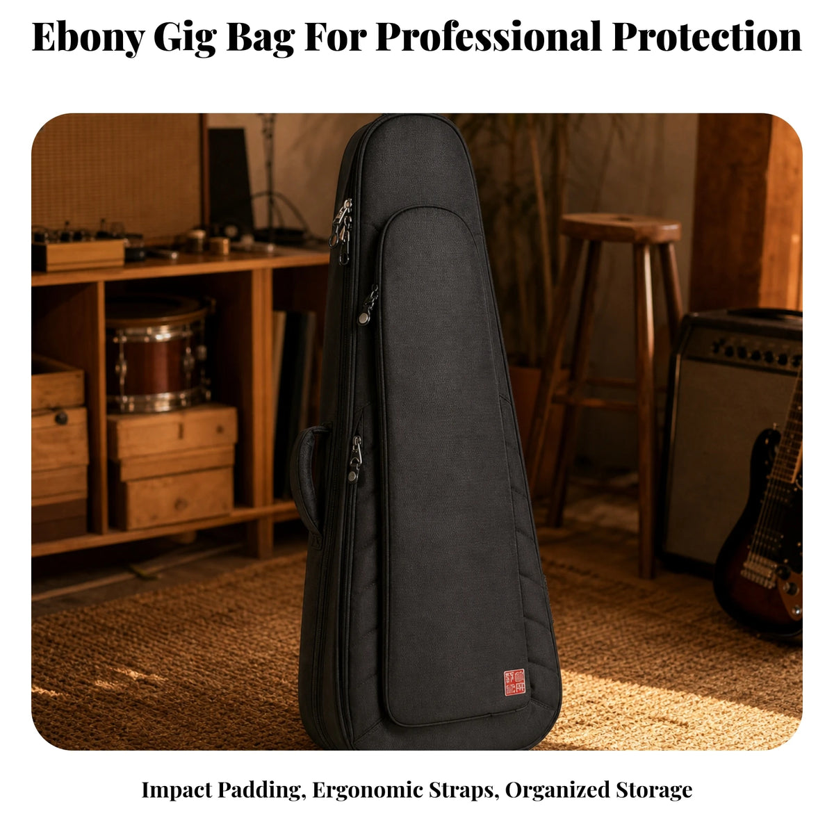 Double Electric Guitar Gig Bag with Wheels & Pockets Guitar Gig Bag PLUSH